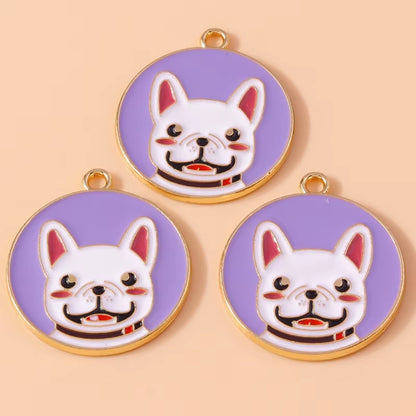 10Pcs Cute Enamel Animal Charms Husky Corgi Bulldog Puppy Dog Pendant for Bracelet Necklace Handmade Jewelry Findings