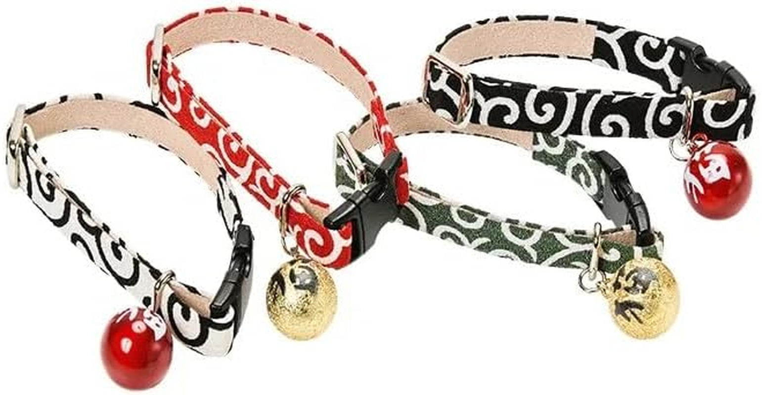 Cat Collar｜Japan-Karakusa｜Arabesque Pattern｜Cat ｜White/Black/Red/Green (Green, S)