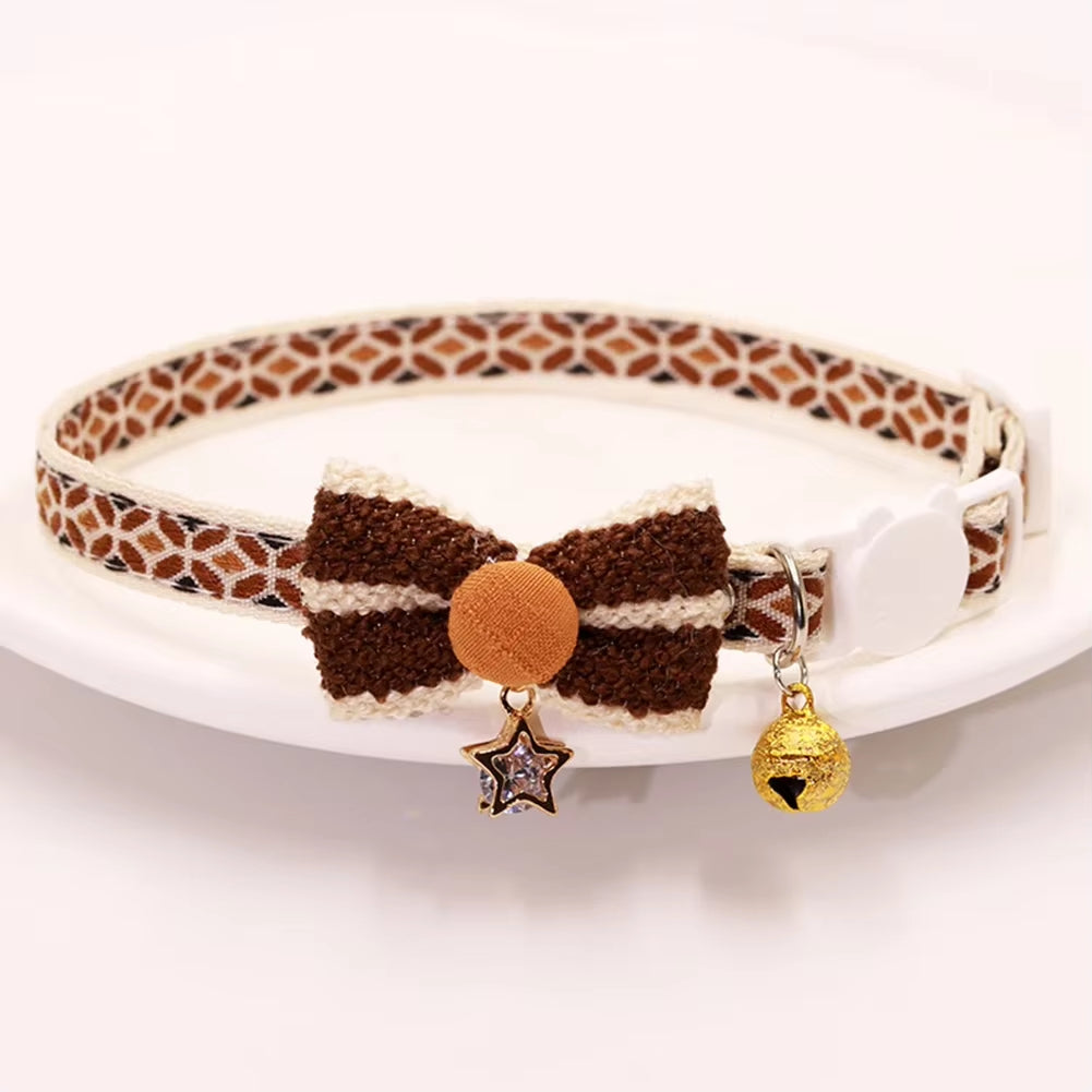 8 Colors Cute and Versatile Adjustable Durable with Bells Pet Collars Necklaces Positioning Pets Cats Dogs Party Photos Props