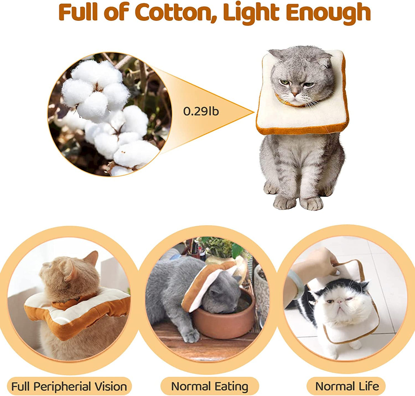 Adjustable Cat Cone Collar Soft, Cat Recovery Collar, after Surgery Neck Cone, Elizabethan Collar for Kitten