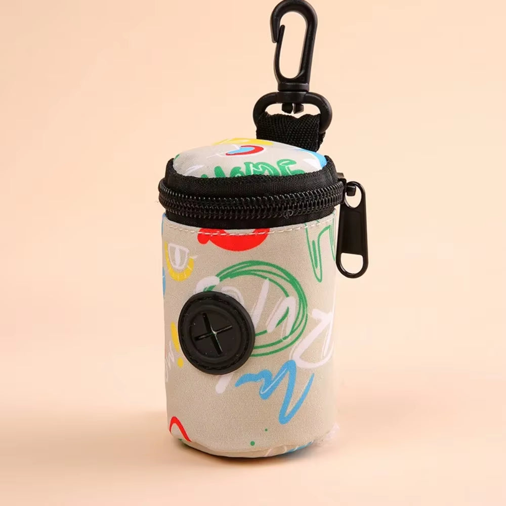 Hangable Dog Poop Bag Dispenser Zipper Dogs Walking Accessory Waste Bag Holder Portable Cute Garbage Bags Organizer Pet Supplies