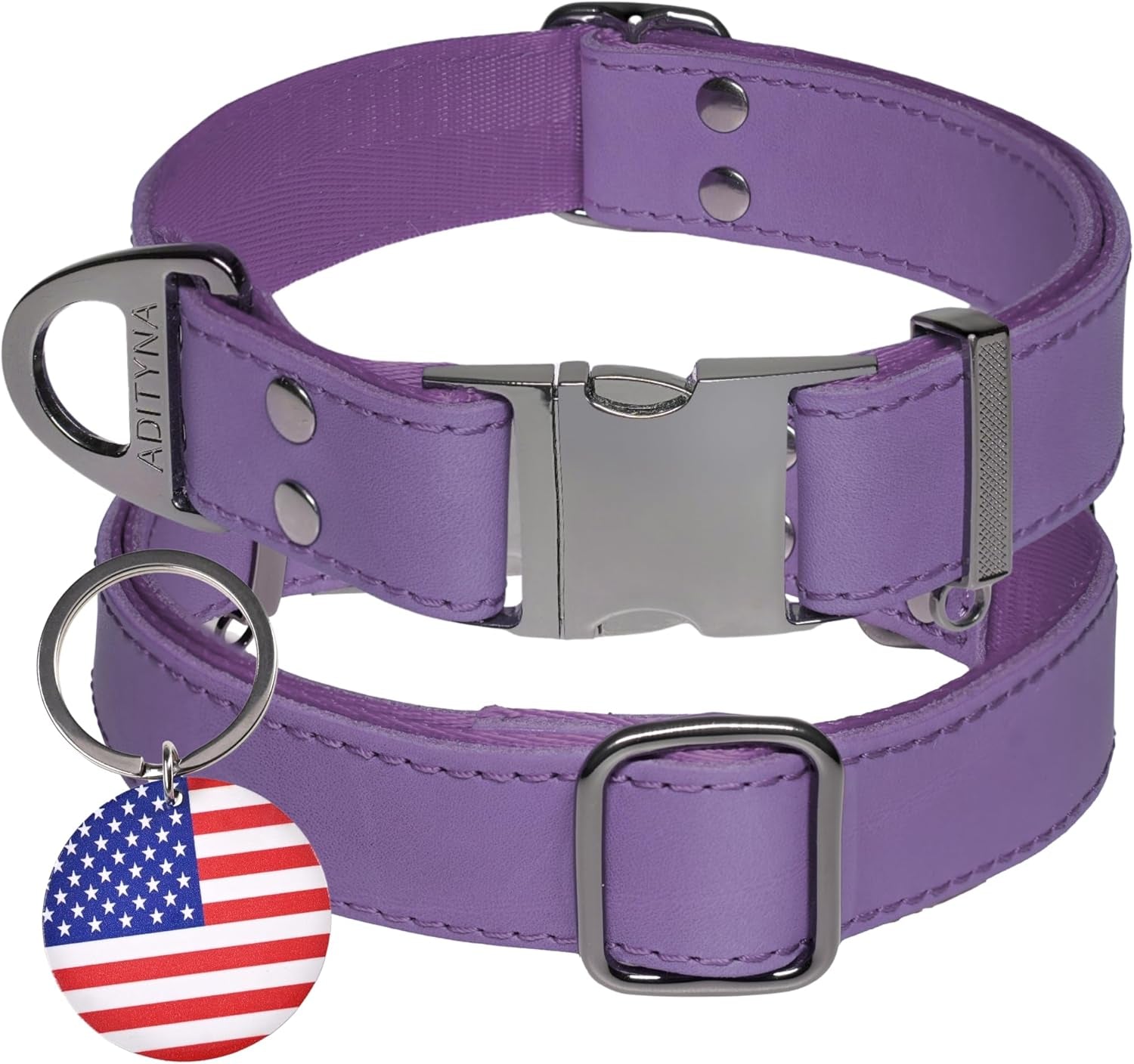 Leather Dog Collar with Metal Buckle - Heavy-Duty, Adjustable for Medium & Large Dogs - Walking, Training, Hiking (Brown, Fits 15-21" Necks)