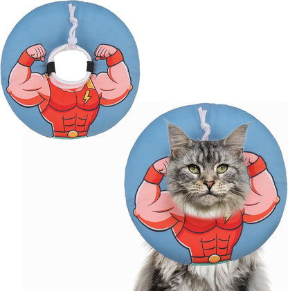 Cat Cone Collars Soft, Cat Recovery E Collars after Surgery to Stop Licking, Adjustable Elizabeth Circle Collar Cute Pet Donut Pillow for Cats Kitten Small Dogs, Cute Shark S