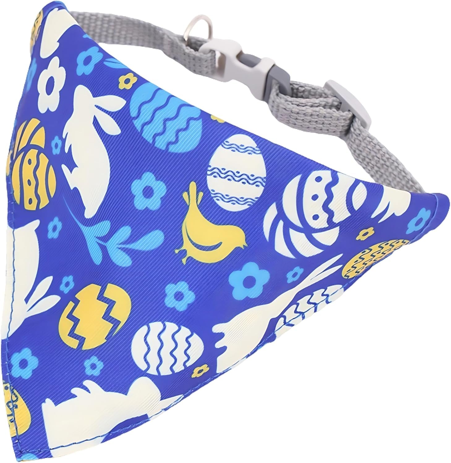 Dog Bandana and Collar Set, Adjustable Soft Lightweight Pet Accessory for Neck 26–42 Cm (10.2–16.5") (Blue Dinosaur)
