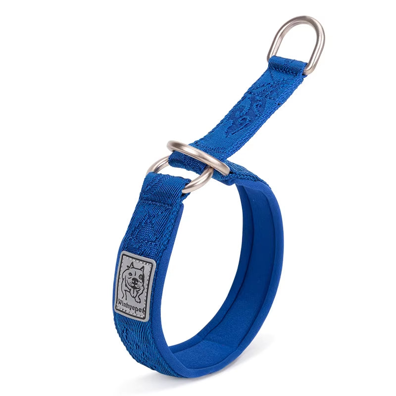 P Chain Pet Reflective Collar Nylon Best Neoprene Padded Half Choke Training Lightweight Washable Sports YC1852