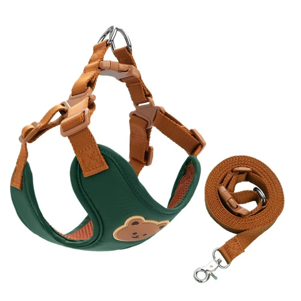 Creative Cute Pet Harness Leash Anti-Escape Adjustable Cat Chest Strap Vest No Pull Dog Collar Harness for Small Medium Dog Cat