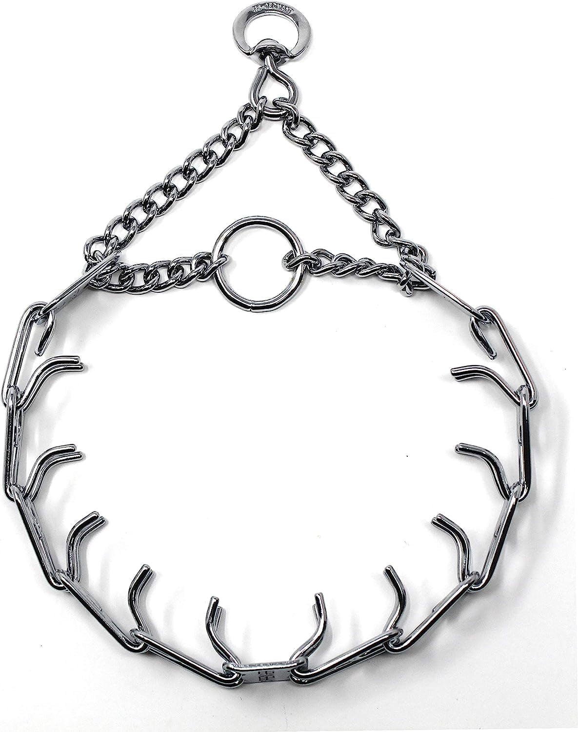 Prong Dog Training Collar, 22In X 3.0Mm (Neck Size up to 18In) Medium, Ultra-Plus Chrome Plated Steel Pet Pinch anti Pull Collar for Dogs Made in Germany