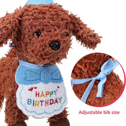 2Pcs Cat Dog Birthday Bandana Scarf and Party Hat Pet Birthday Bib and Hat Cat Birthday Outfit Pet Birthday Decorations Set