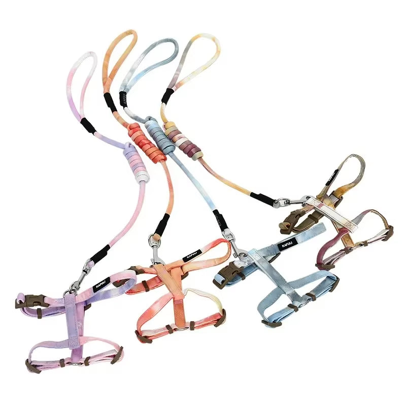 Cat Harness and Leash Set Adjustable Escape Proof Soft Vest Kitten Harness for Outdoor Walking Pet Supplies with Collar