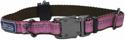 Pet K9 Explorer Reflective Adjustable Dog Collar - Comfortable Collar for the Outdoors - Durable, Lightweight Accessory with Side-Release Buckle - Berry, 5/8" X 8-12"