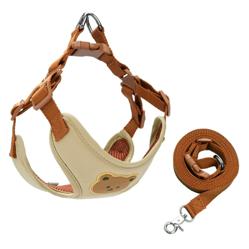 Creative Cute Pet Harness Leash Anti-Escape Adjustable Cat Chest Strap Vest No Pull Dog Collar Harness for Small Medium Dog Cat