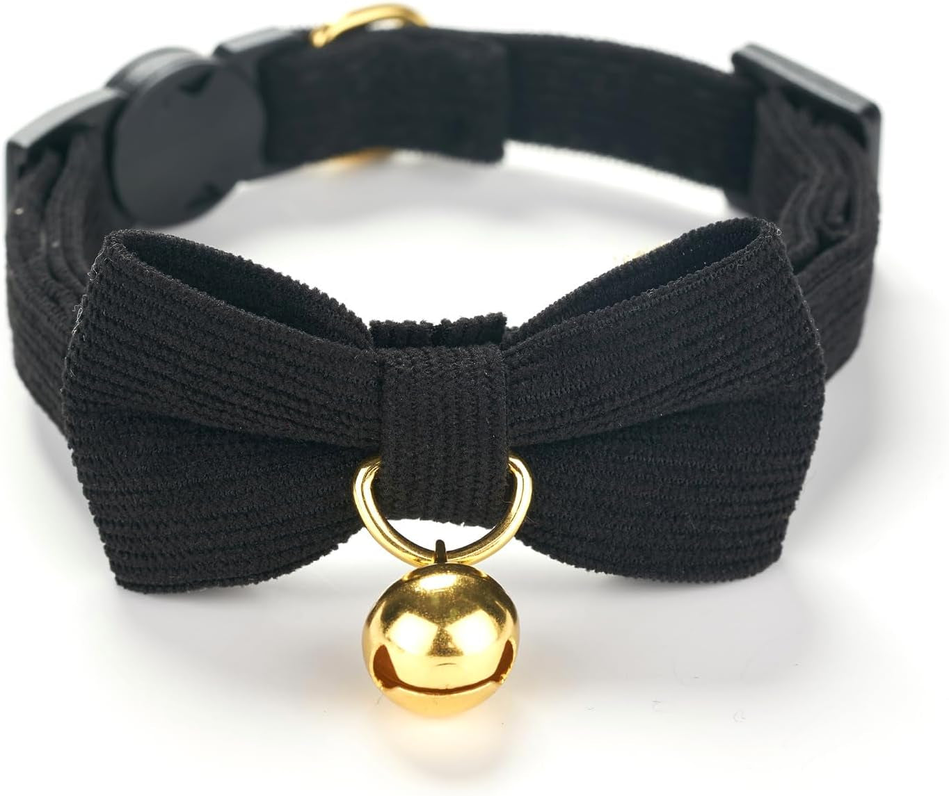 Cotton Breakaway Cat Collar with Bow Tie and Bell, Adjustable Cute Soft Corduroy Kitten Collars for Girl Cats