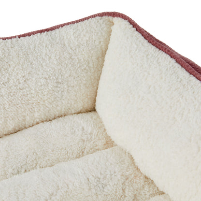 Premium Cuddler Pet Bed, Pink & White