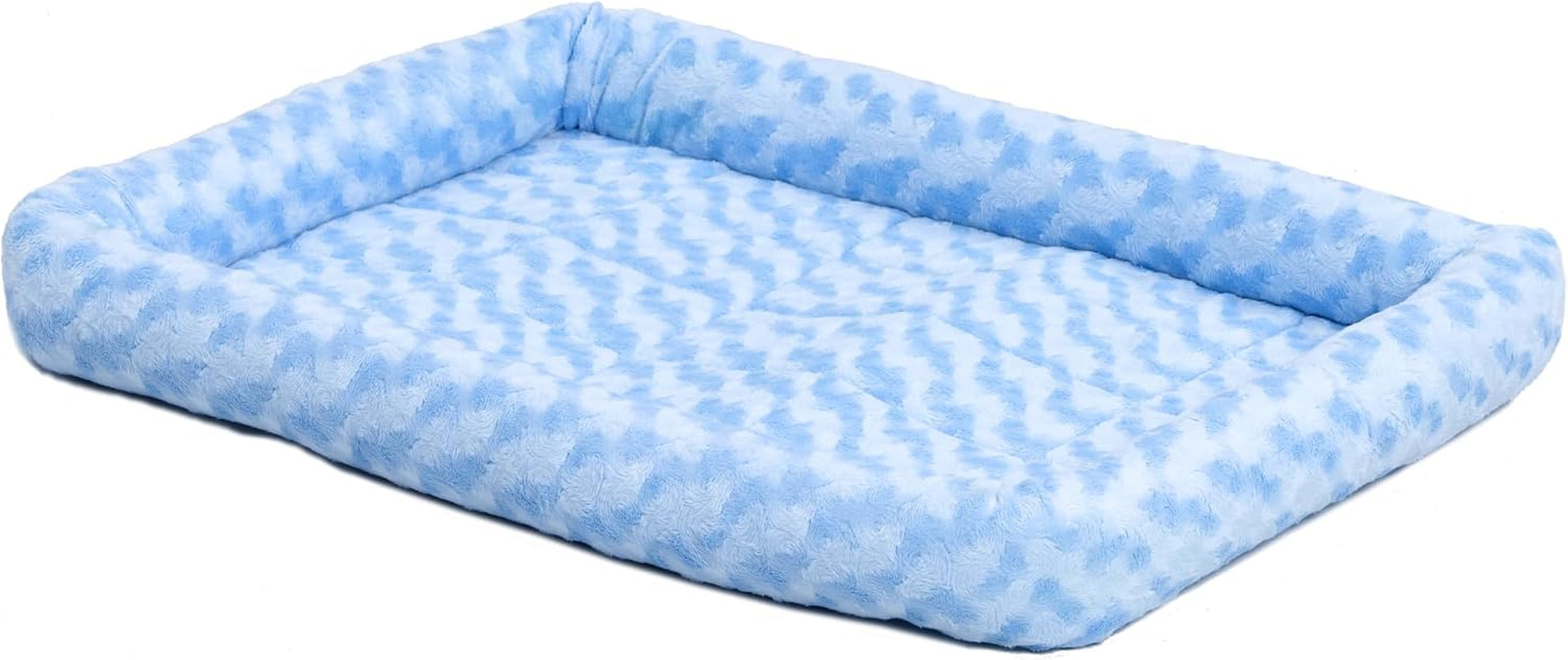 Cozy Gray Faux Fur Bolster Dog Bed - Ultra-Soft, Machine Washable, Perfect for XXS Dogs and Cats in 18-Inch Crates and Carriers