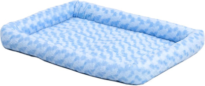Cozy Gray Faux Fur Bolster Dog Bed - Ultra-Soft, Machine Washable, Perfect for XXS Dogs and Cats in 18-Inch Crates and Carriers