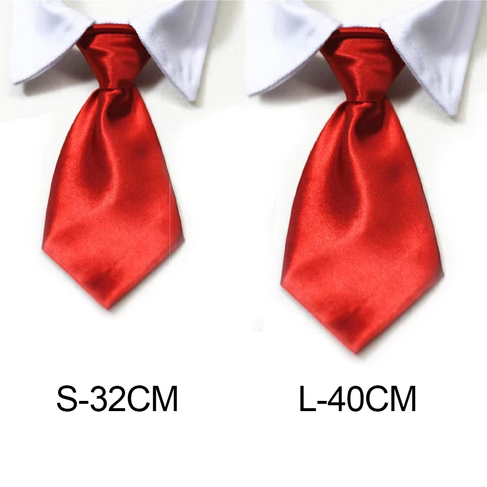 Pet Dog Cat Formal Necktie Tuxedo Bow Tie Black and Red Collar for Dog Cat Pet Accessories Suit for Small Medium Dogs and Cats
