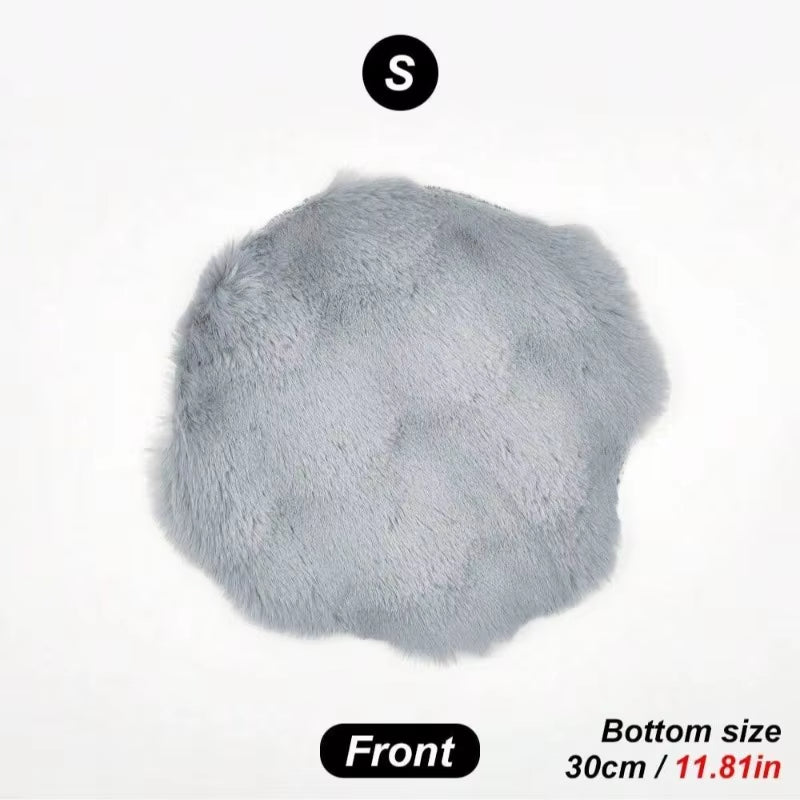 Winter Plush Cat Bed Mat round Pet Bed for Cats Small Dogs Fleece Pet Sleeping Mat Kitten Puppy Nest Pet Cushion Cat Accessories