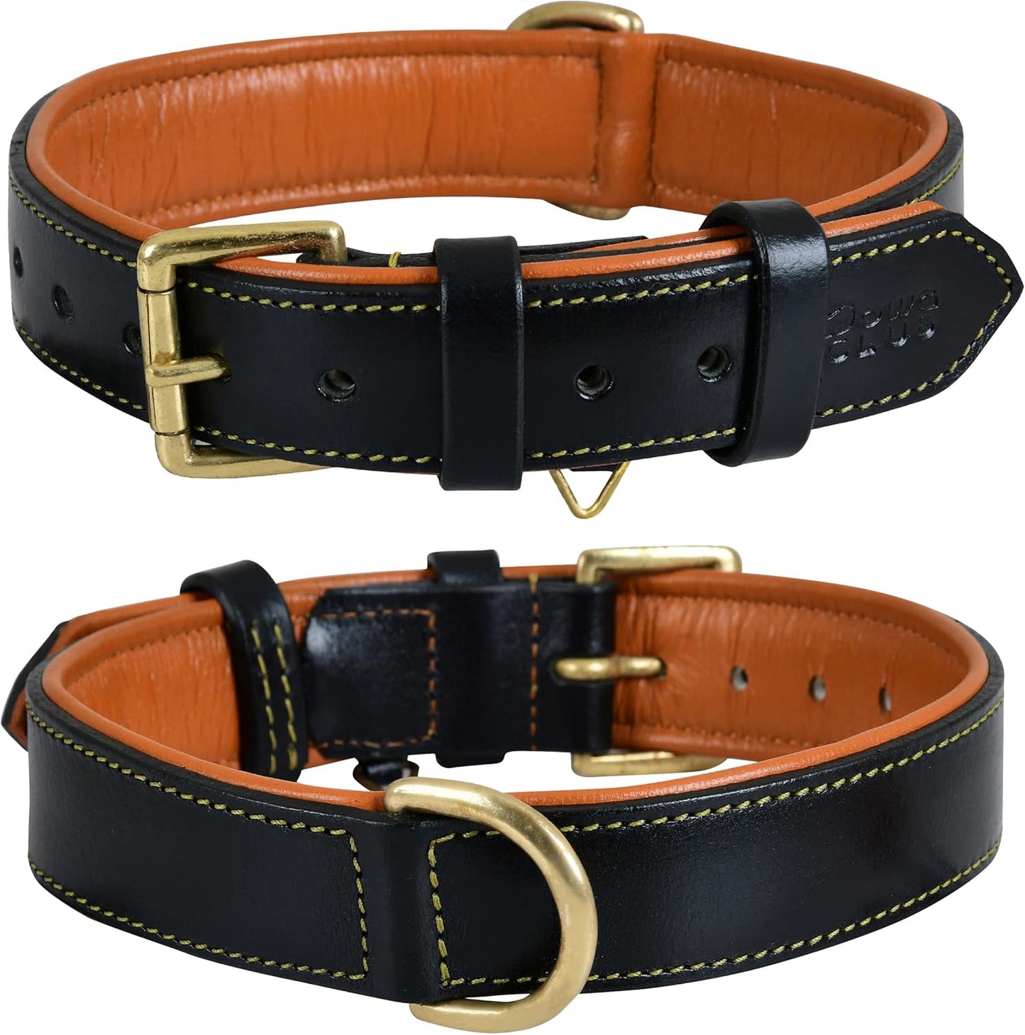 Genuine Leather Dog Collar | Full Grain, Heavy Duty, Comfortable, Padded, Strong | Best for Pups, Small, Medium, Large & XL Breeds (Small (Fit Neck Size 11.5"-14.5"), Dark Pink)