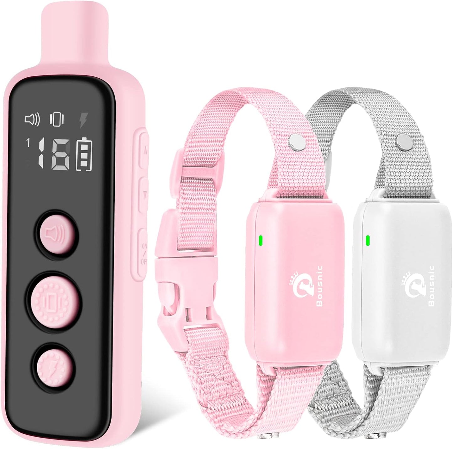 Dog Shock Collar for 2 Dogs - (8-120Lbs) Waterproof Rechargeable Electric Dog Training Collar with Remote for Small Medium Large Dogs with Beep Vibration Safe Shock Modes(Grey)