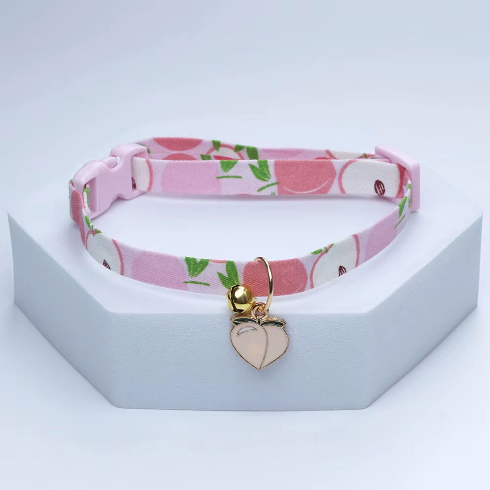 New Kawaii Cat Collar with Bell Cute Necklace for Small Dog Pet Flower Necklace Adjustable Kitten Neck Collar Cat Accessories