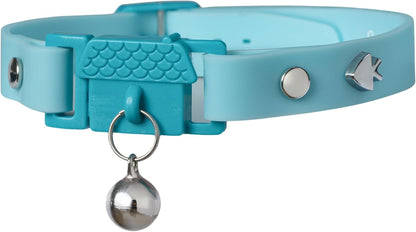 Tangerine Cat Collar with Bell. Breakaway Collar. Won'T Rub Fur. Lightweight, Soft & Comfy