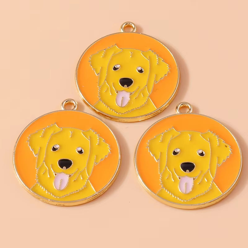 10Pcs Cute Enamel Animal Charms Husky Corgi Bulldog Puppy Dog Pendant for Bracelet Necklace Handmade Jewelry Findings