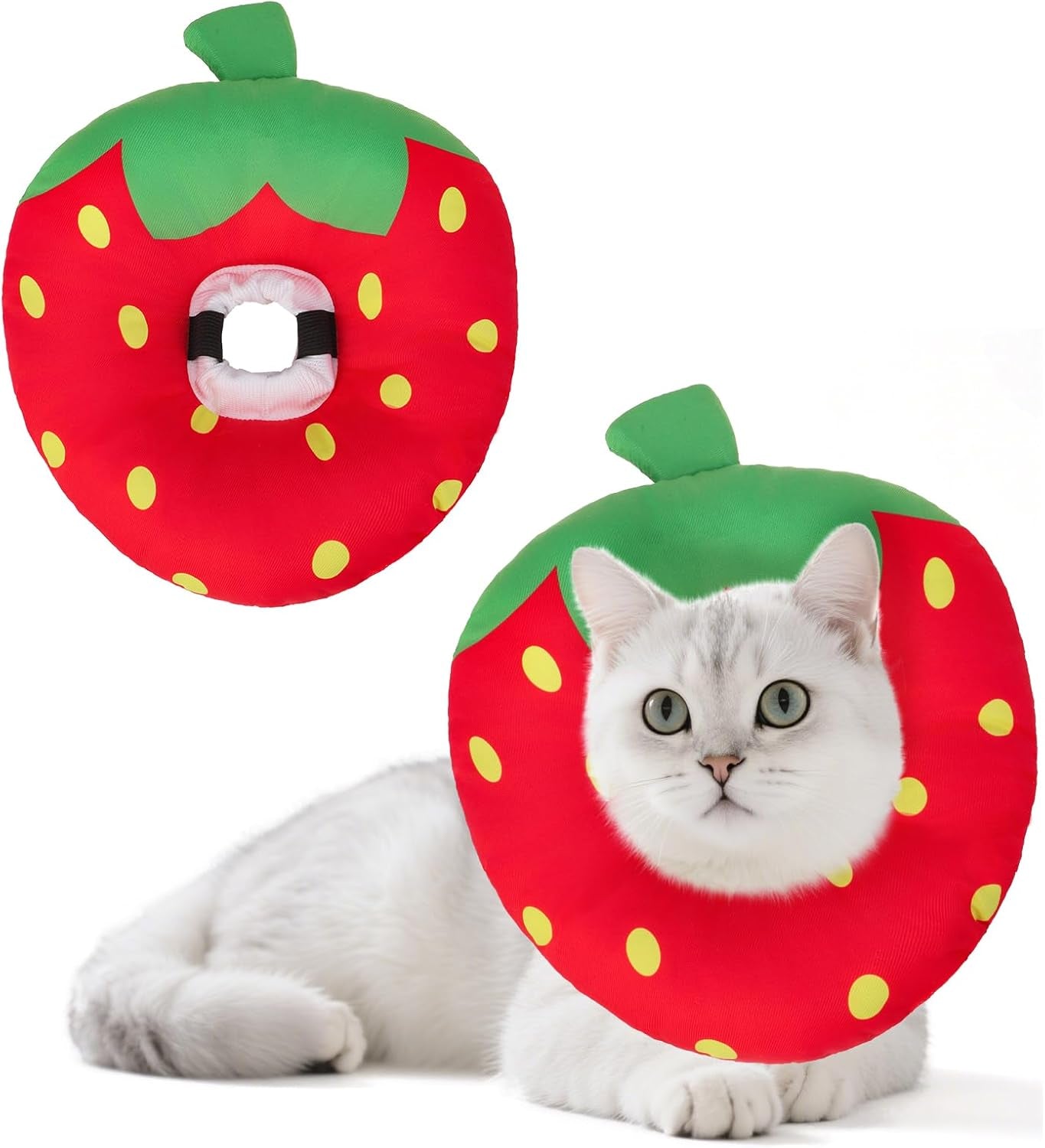 Cat Cone Collars Soft, Cat Recovery E Collars after Surgery to Stop Licking, Adjustable Elizabeth Circle Collar Cute Pet Donut Pillow for Cats Kitten Small Dogs, Cute Shark S