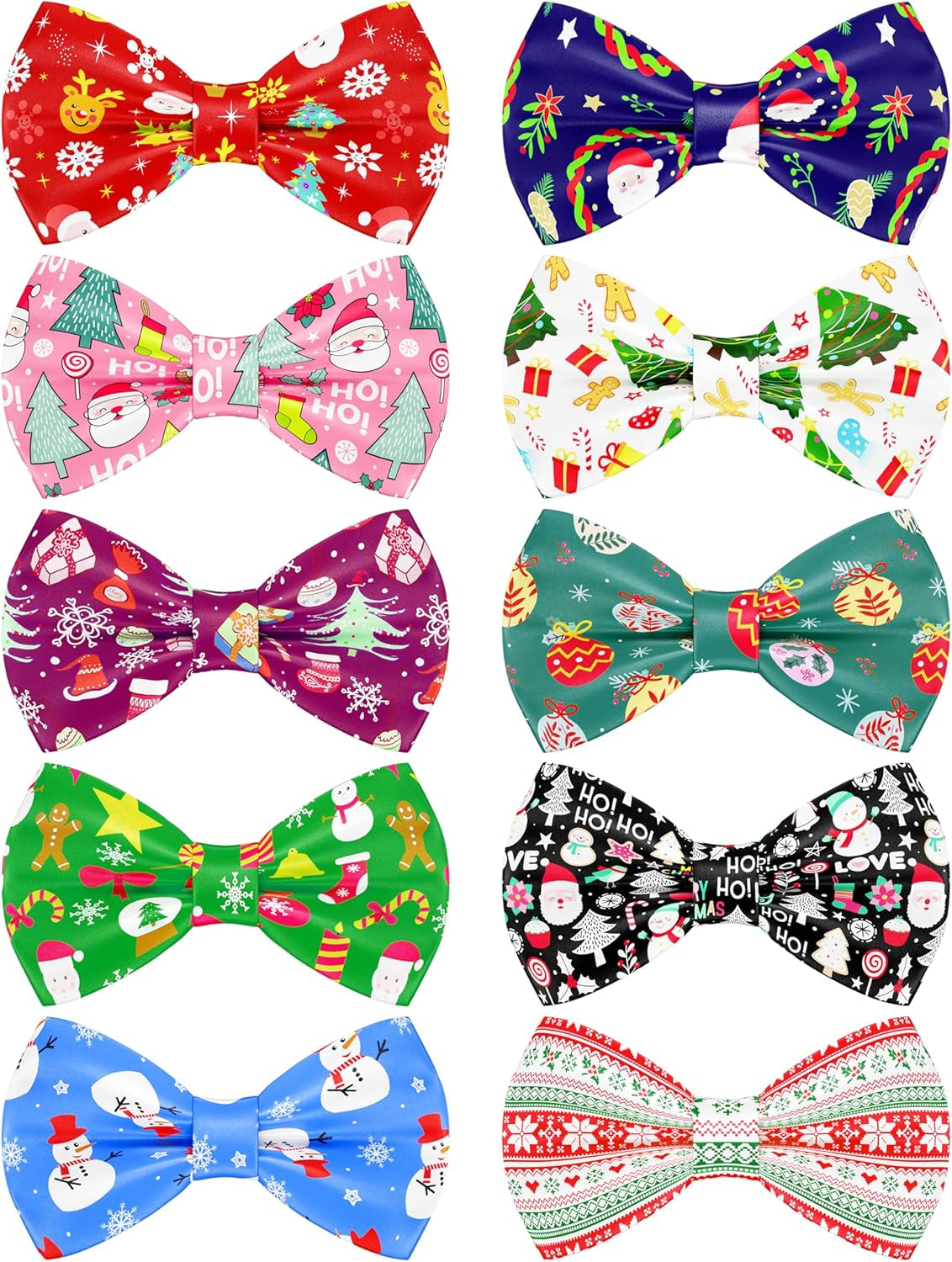 10 Pack Plaid Small Dog Bow Ties Sliding Collar Attachments Puppy Cats Classic Bowties for Medium Dogs Rainbow Bowknots Christmas Party Holiday Pet Grooming Accessories(Small)