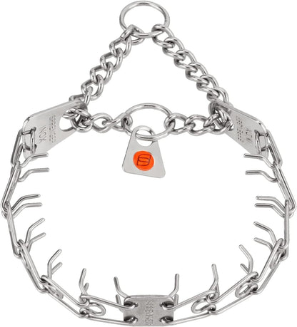 Prong Dog Training Collar, 22In X 3.0Mm (Neck Size up to 18In) Medium, Ultra-Plus Chrome Plated Steel Pet Pinch anti Pull Collar for Dogs Made in Germany
