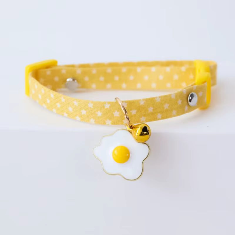 Collar Sakura Heart Fruit Cat Plaid Cat Collars Bell Cartoon Necklace Adjustable Collar for Cat Small Dog Pet Cat Accessories