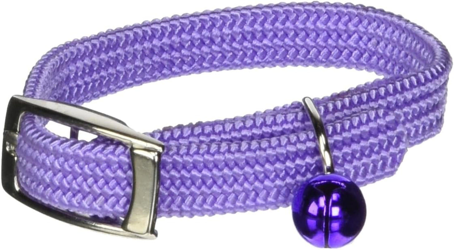 Kool Kat Elastic Cat Safety Collar with Bell, Green, 10"