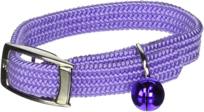 Kool Kat Elastic Cat Safety Collar with Bell, Green, 10"