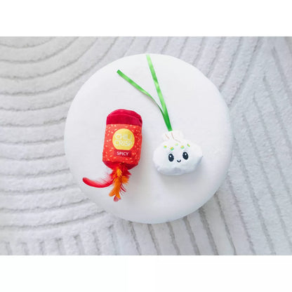 Quirky Kitty Chili Crisp Cat Plush Toy - Red