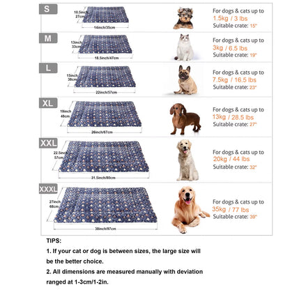 Multi-Model Pet Flannel Winter Sleeping Mat Kennel Mat Blanket Pet Warm Mat Suitable for Large Medium and Small Pets