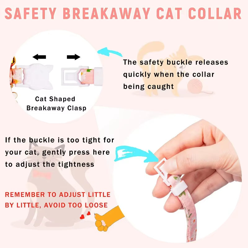 Airtag Case Cat Collar Kitten with Bells and Flower Charm Tracker Adjustable Collars for Kitties and Puppies anti Lost Locator