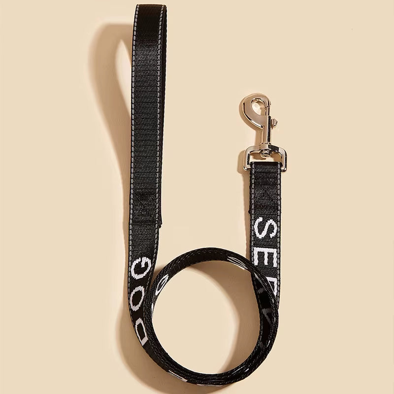 2.5*120Cm Service Dog Leash with Neoprene Handle, Animal Support, Embroidery Letter, Reflective Dog Lead