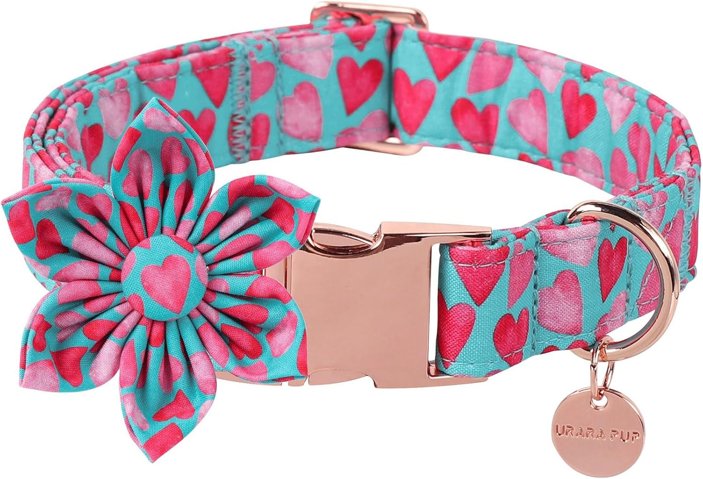 Patriotic Dog Collar with Bow Tie - 4th of July Comfortable Cotton American Flag Design for Large Dogs, Stylish Metal Buckle