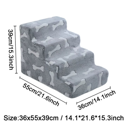 Stairs for Dog Pet Ramp Stairs Cat Dog Ladder 3 4 Step Stairs for Dogs Puppy Ramp Detachable Sponge Pet Ladder Accessories
