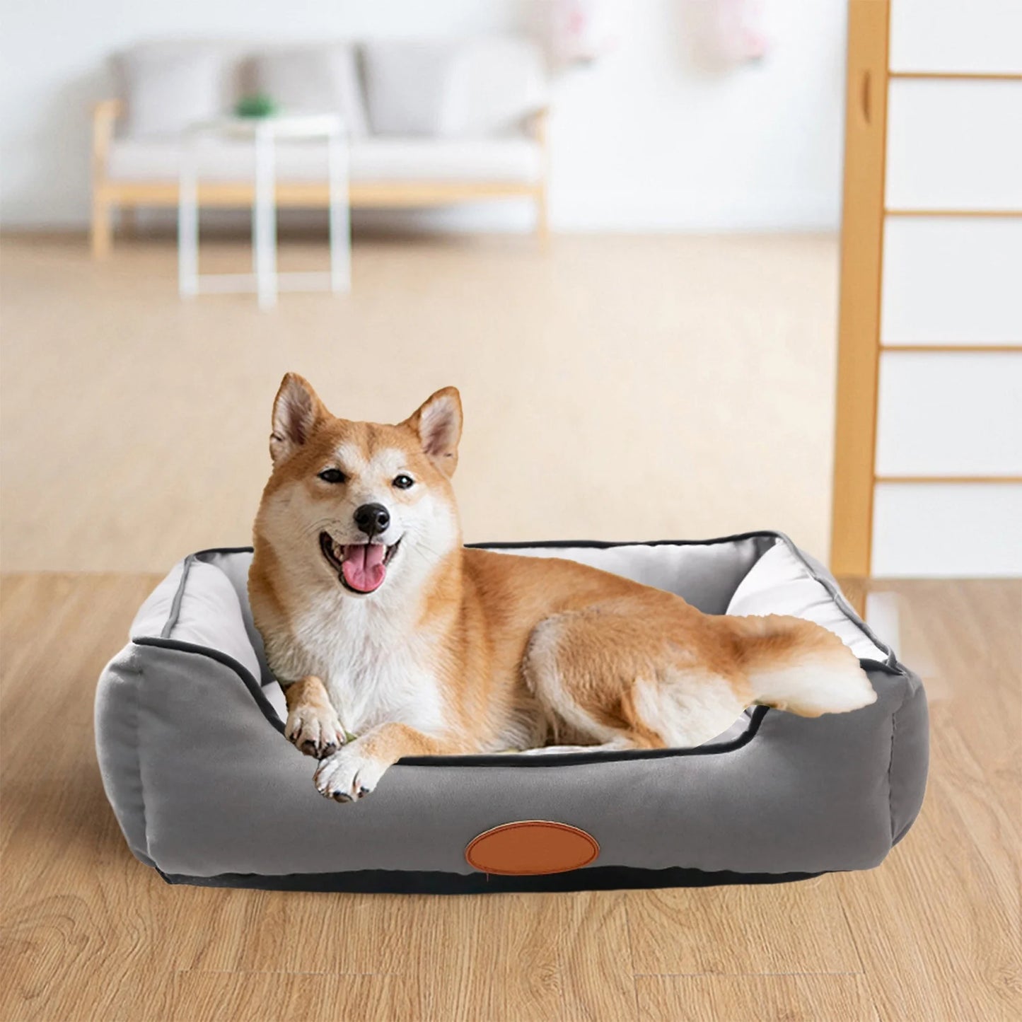 Dog Bed for Large Medium Small Dogs, Rectangle Washable Sleeping Puppy Bed, Soft Calming Cat Beds for Indoor Cats, Orthopedic Pet Sofa Bed, Anti-Slip Bottom
