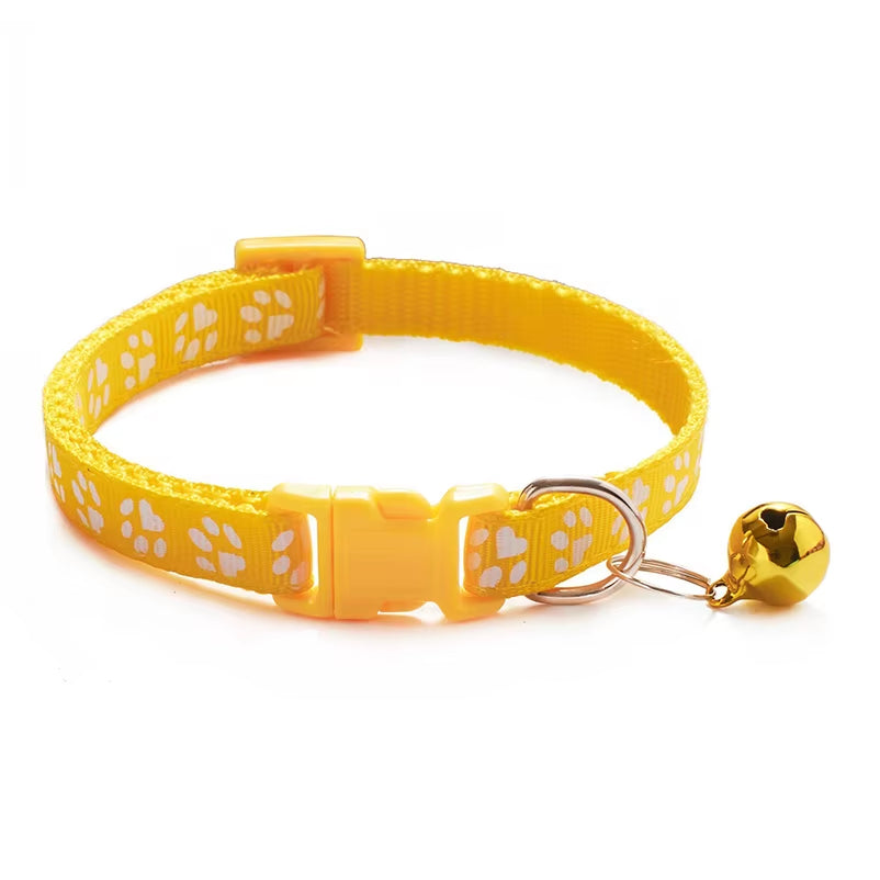 Hot Pet Cat Bell Collar Dog Print Cat Collar Multi-Color Optional Necklace Ring Cat Rope Collar Pet Supplies