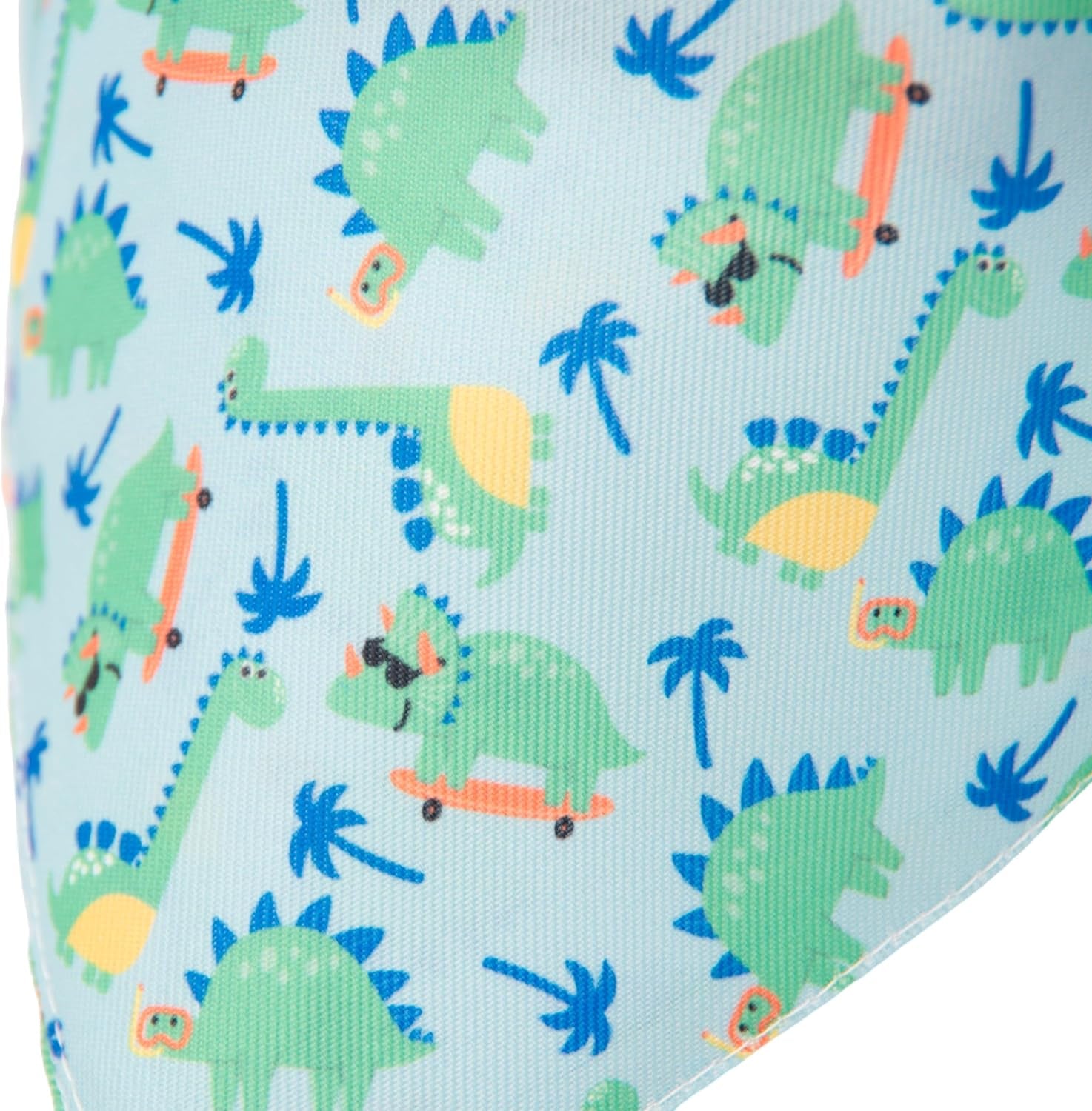 Dog Bandana and Collar Set, Adjustable Soft Lightweight Pet Accessory for Neck 26–42 Cm (10.2–16.5") (Blue Dinosaur)