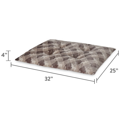 Medium Pillow Dog Bed, Brown Chic Cabin Moose, 27" X 36"