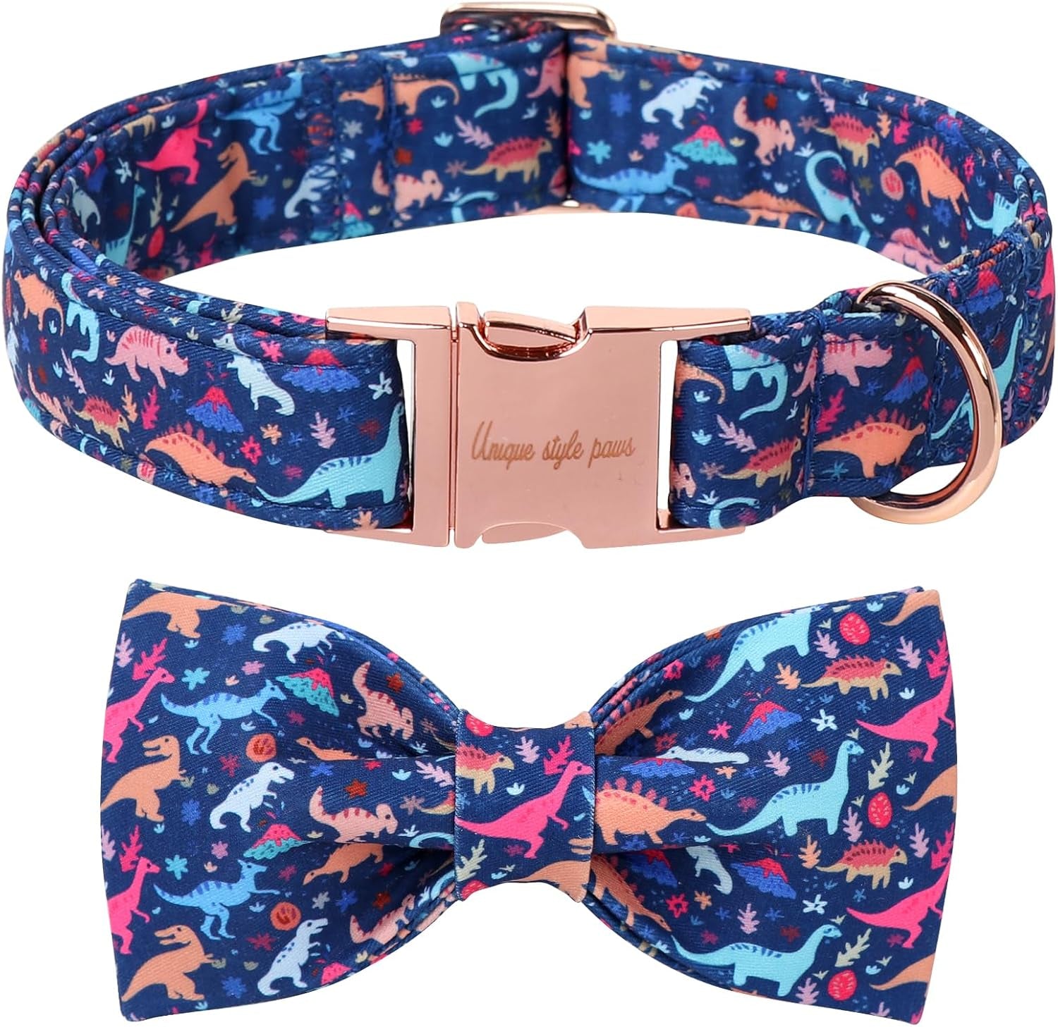 Plaid Dog Collar with Bow Pet Gift Adjustable Soft and Comfy Bowtie Collars for Small Medium Large Dogs
