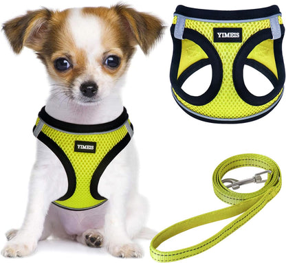 Dog Harness and Leash Set, No Pull Soft Mesh Pet Harness, Reflective Adjustable Puppy Vest for Small Medium Large Dogs, Cats (Pink, X-Small (Pack of 1)