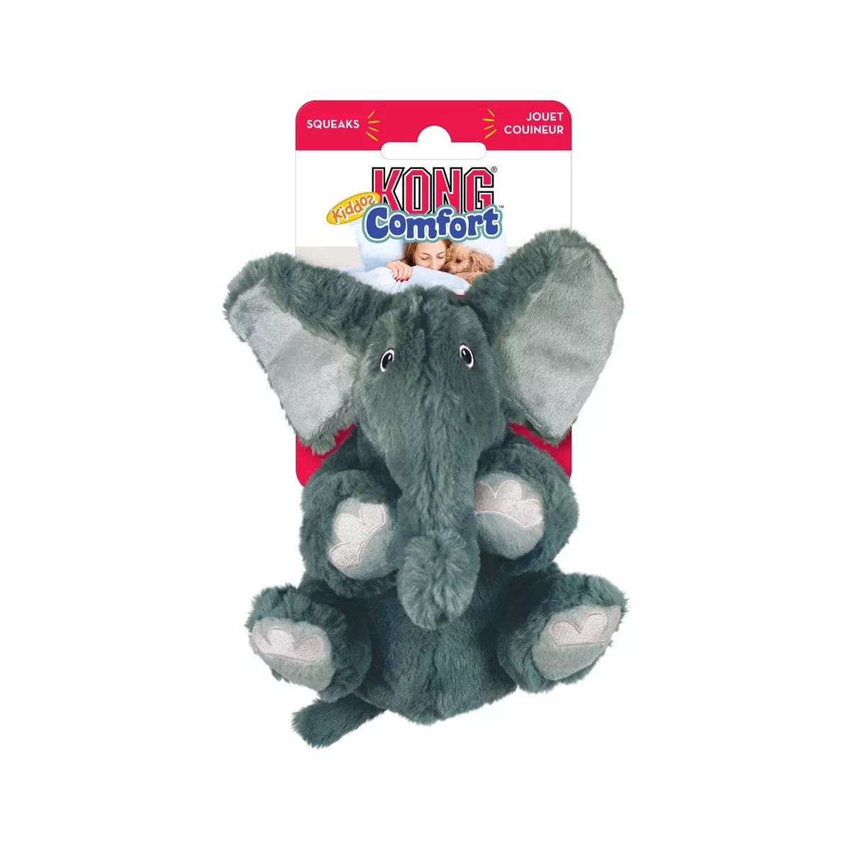 KONG Kiddos Comfort Elephant Dog Toy - Gray - XS