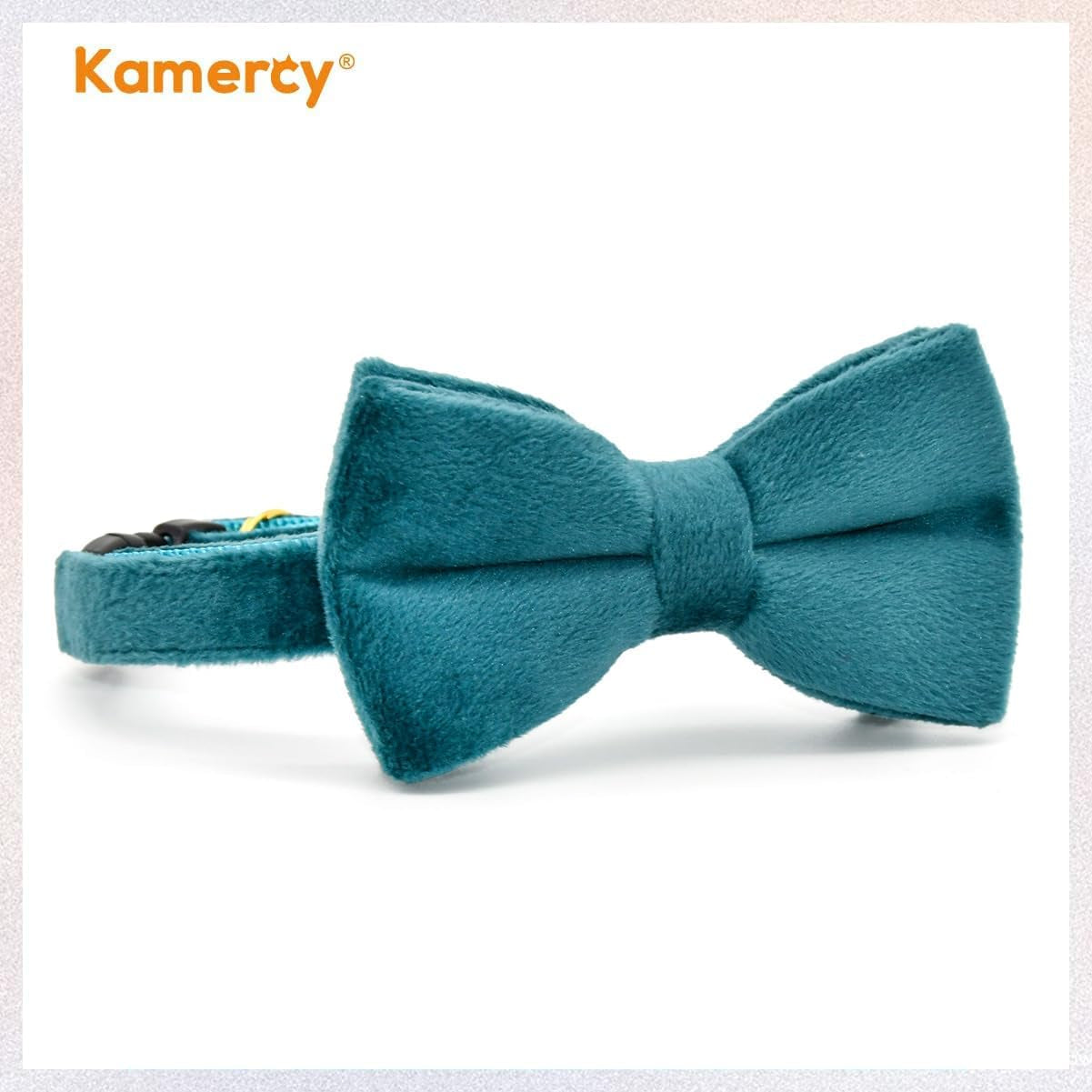 Cat Collars with Bowtie, Turquoise Velvet Cat Collar, Safety Breakaway Cat Collar