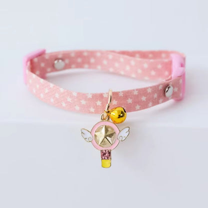 Collar Sakura Heart Fruit Cat Plaid Cat Collars Bell Cartoon Necklace Adjustable Collar for Cat Small Dog Pet Cat Accessories