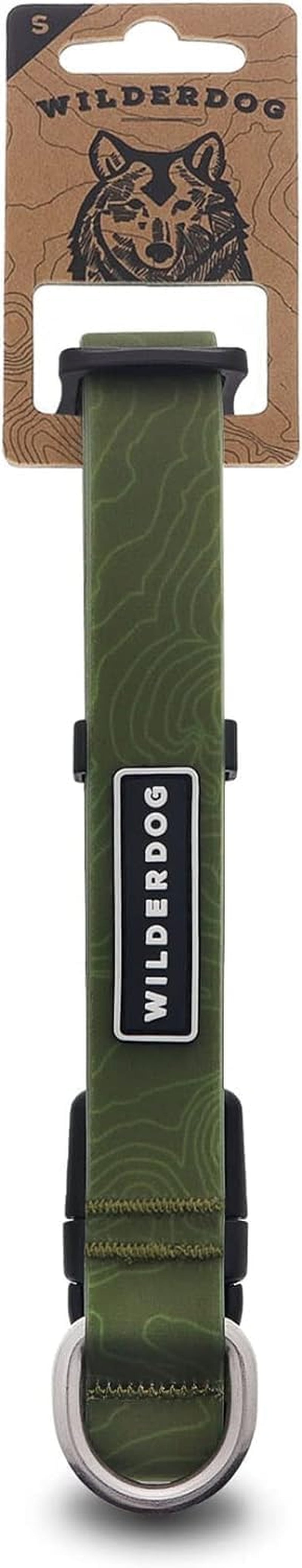 Waterproof Dog Collar - Repels Water & Dirt - Medium 13"-18" - Olive