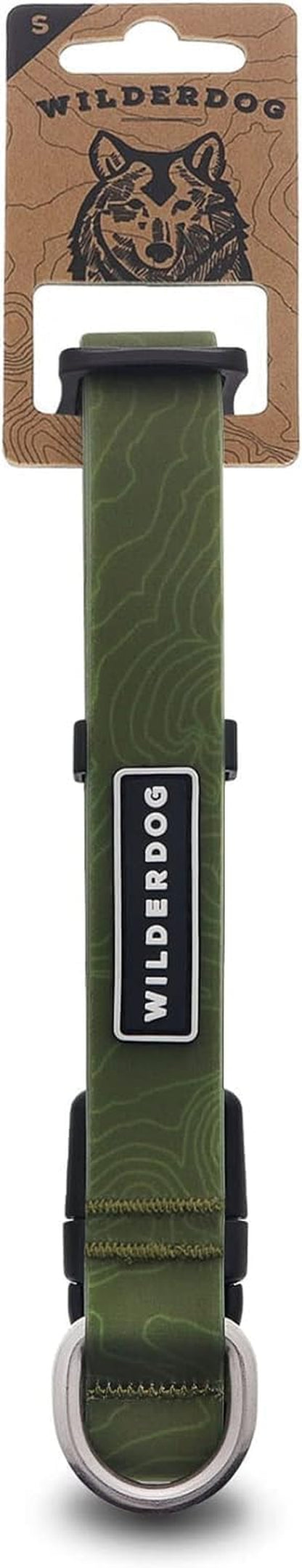 Waterproof Dog Collar - Repels Water & Dirt - Medium 13"-18" - Olive