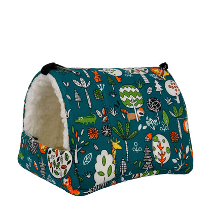 Hamster House Warm Soft Beds and Houses Rodent Cage Printed Hammock for Rats Cotton Guinea Pig Accessories Small Animals 햄스터